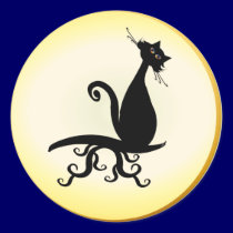 Black Kitty Watching You Sticker stickers