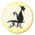 Black Kitty Watching You Sticker sticker