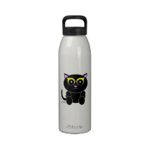 Black Kitty Water Bottles