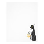 Black Kitty with Gold Heart Letterhead