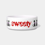 black kitty with red bow cat food bowl pet bowls