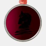 Black Knight on Mauve Christmas Ornaments