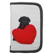 Black lab and heart folio planner