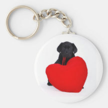 Black lab and heart key chain