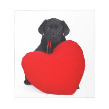 Black lab and heart notepads