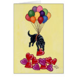 Black Lab and Hearts Cards