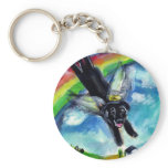 Black lab angel key chain