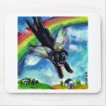 Black lab angel mouse mats