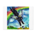 Black lab angel post cards