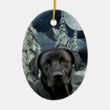 Black lab christmas ornaments