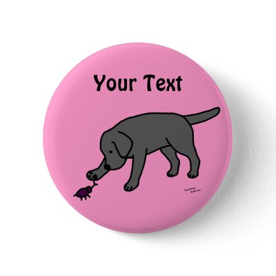 Black Lab Friendly Cartoon Black Labrador Pin by HappyLabradors