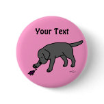Black Lab Friendly Cartoon Black Labrador Pin