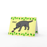 Black Lab Friendly Cartoon Black Labrador Greeting Card