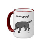 Black Lab Friendly Cartoon Black Labrador Mug