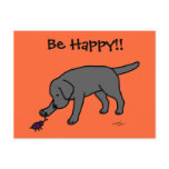 Black Lab Friendly Cartoon Black Labrador Postcard