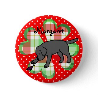 Black Lab Friendly Cartoon Labrador Buttons