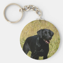 Black Lab in Field  Keychain