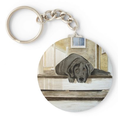 Black Lab Keychain by paintingcoyote36