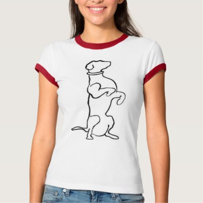 Black Lab Logo Girly Tee T Shirts by Pestypets