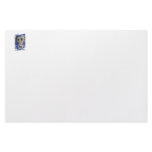 Black lab mix head with blue tinsel stationery