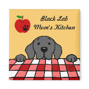 Black Lab Mom's Apple Fridge Magnet
