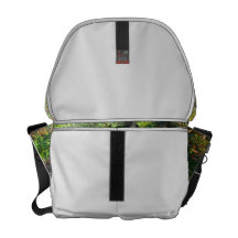 Black Lab on Left Grass on right picture Messenger Bag