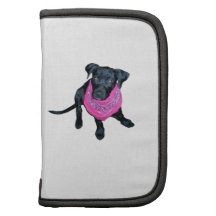 Black Lab Pink Bandana Puppy image Folio Planner