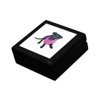 Black Lab Pink Bandana Puppy image Keepsake Box