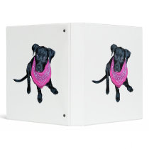 Black Lab Pink Bandana Puppy image Vinyl Binders