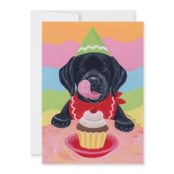 Black Lab Puppy Birthday Invitations invitation