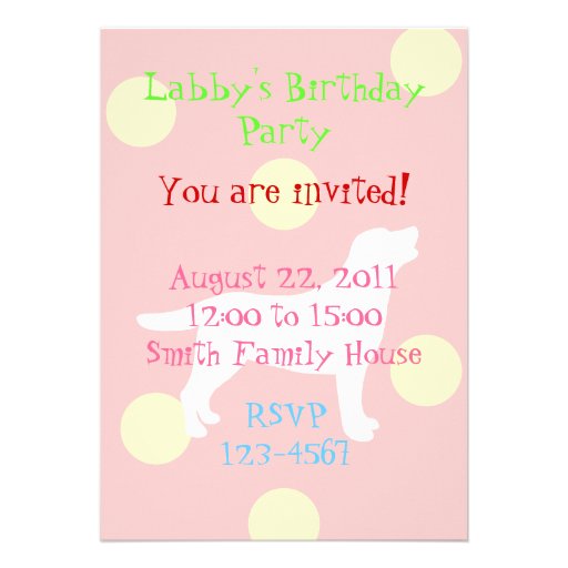 Black Lab Puppy Birthday Invitations