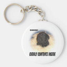 Black Lab Puppy Cuddly Contents Key Chains