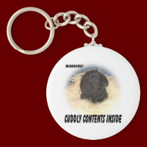 Black Lab Puppy Cuddly Contents keychains