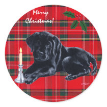 Black Lab Puppy Tartan stickers