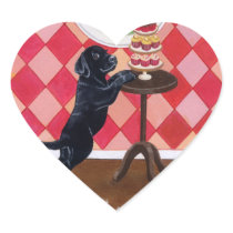 Black Lab Puppy with Cupcakes painting Sticker