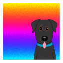 Black Lab Rainbow Poster print