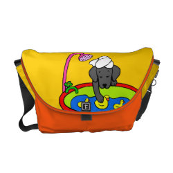 Black Lab & Rubber Ducks Cartoon rickshawmessengerbag