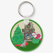 black lab santas keychains
