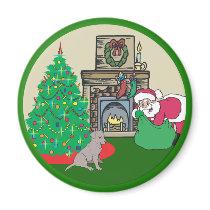 black lab santas magnets