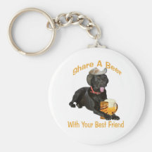 Black Lab  Shares A Beer Key Chain