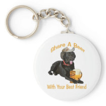 Black Lab  Shares A Beer Key Chain