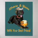 Black Lab  Shares A Beer posters