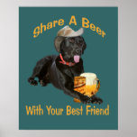 Black Lab  Shares A Beer Print