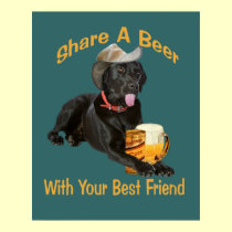 Black Lab  Shares A Beer posters