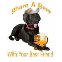 Black Lab Shares A Beer t-shirts by friskybiz Black Lab Shares A Beer t-shirts