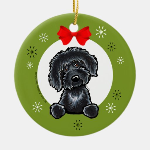 black labradoodle christmas classic ceramic ornament zazzle black labradoodle christmas classic ceramic ornament zazzle