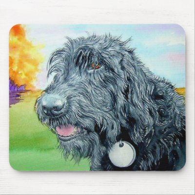 Black Labradoodle Ralph Mousepad by mozache