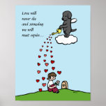 Black Labrador Angel with Love Cartoon Print
