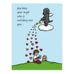 Black Labrador Angel with Love Postcards