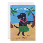 Black Labrador Birthday Party Invitations